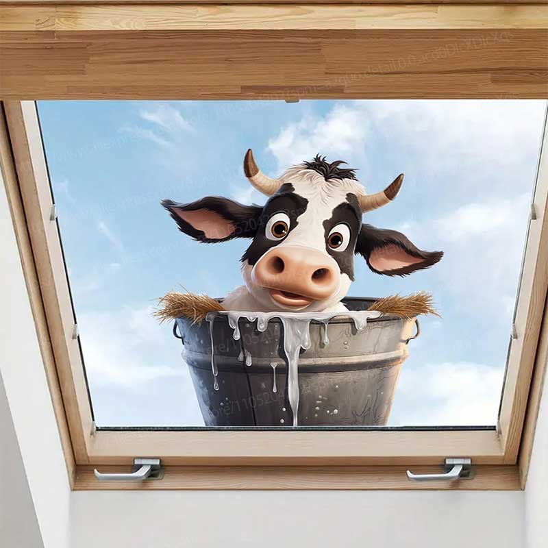 Pvc Panel Background - Niedliche Kuh-Wandaufkleber, selbstklebende Tapete für Schlafzimmer,